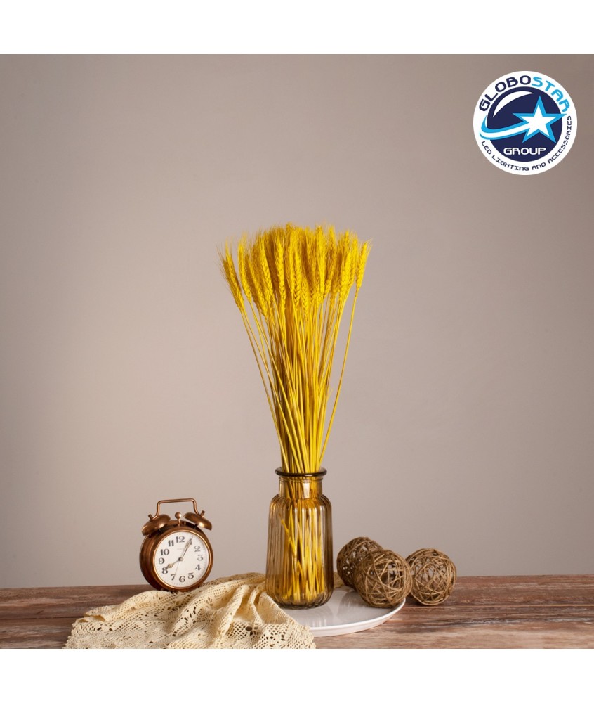 GloboStar® BARLEY 36552 Αποξηραμένο Φυτό Κριθάρι - Μπουκέτο Διακοσμητικών Κλαδιών Μπεζ - Κίτρινο Υ60cm - Σετ 105 τμχ